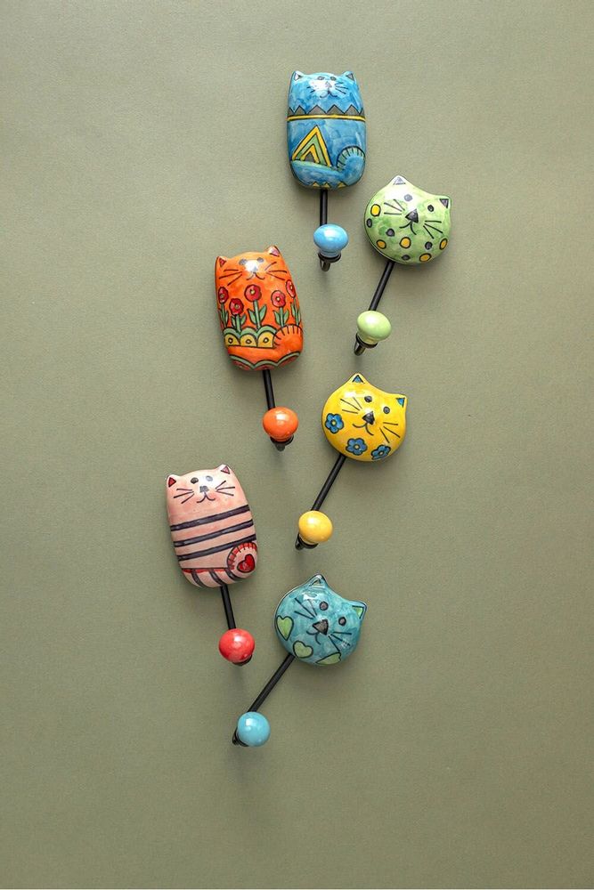 Objets déco enfant - Crochet mural CAT, MEOW, FIN FRIENDS & CUTE HOUSES - TRANQUILLO