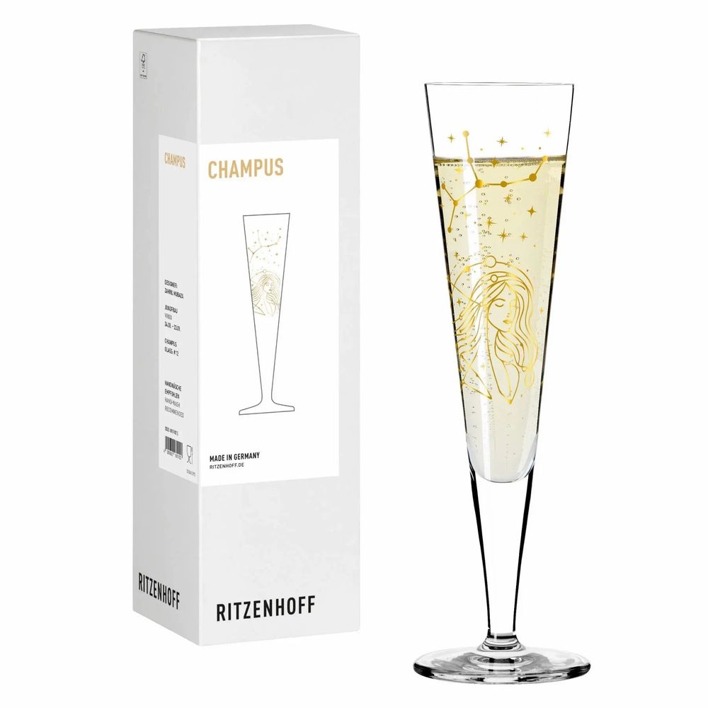Glass - Astrologie Champagner #12 Jungfrau Z. Mubaza H25 - RITZENHOFF CRISTAL GMBH