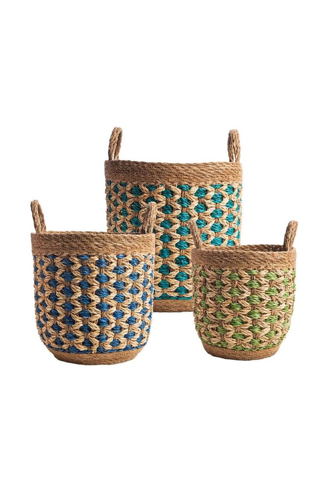 Boîtes de rangement  - Paniers de rangement SEAWEED Set of 3 - TRANQUILLO