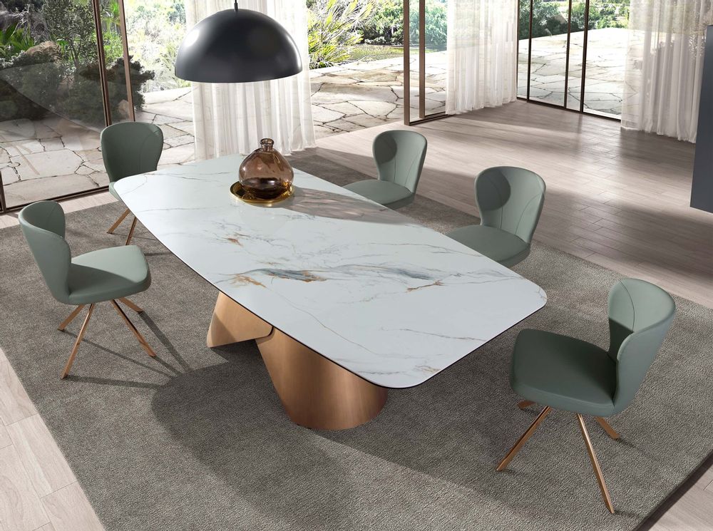 Chairs - Light green leatherette swivel chair - ANGEL CERDÁ