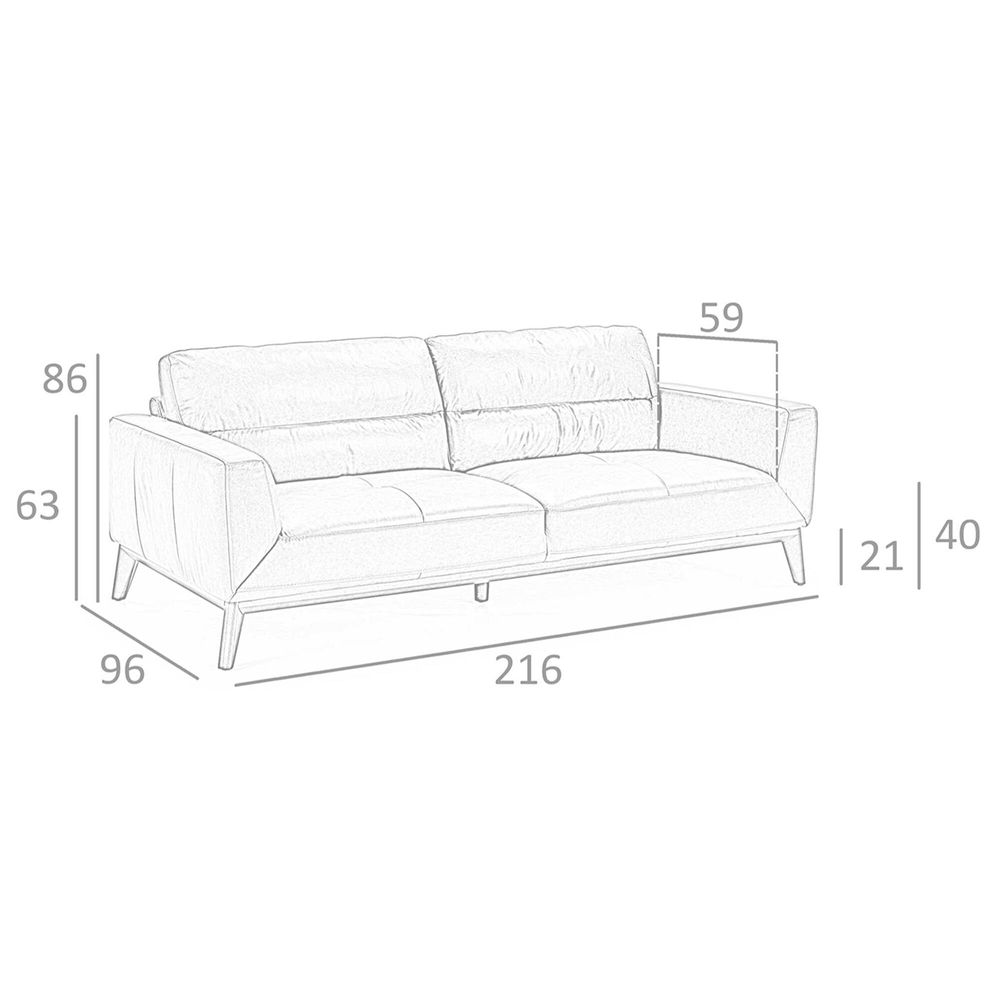 Sofas - 3 seater buffalo cow leather sofa - ANGEL CERDÁ