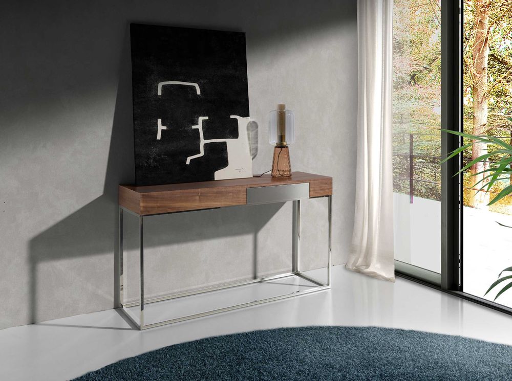 Console table - Walnut and steel console - ANGEL CERDÁ