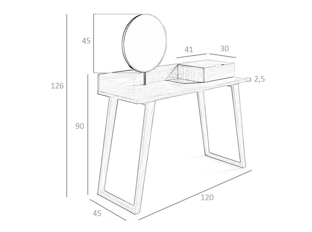 Autres tables - Coiffeuse en bois de noyer avec miroir - ANGEL CERDÁ