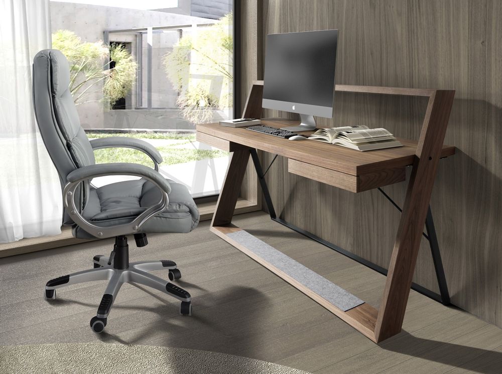Chairs - Swivel office chair in grey leatherette - ANGEL CERDÁ