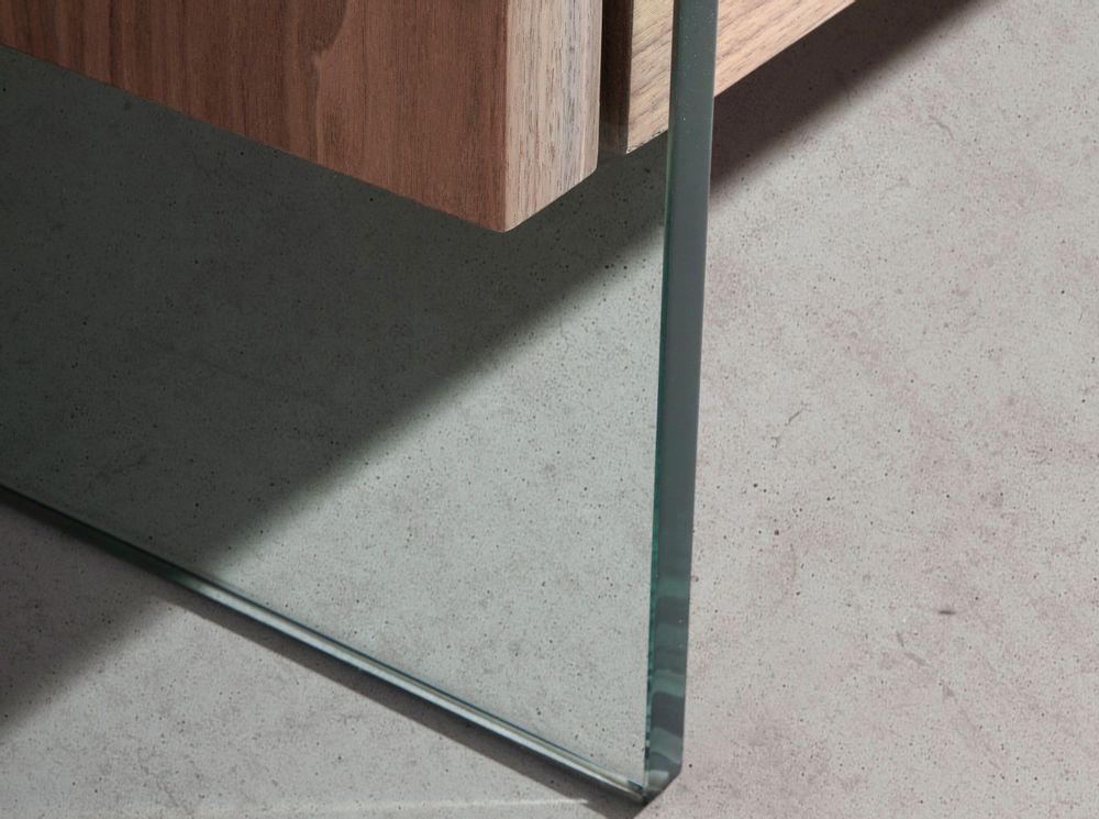 Sideboards - Walnut TV cabinet with glass sides - ANGEL CERDÁ