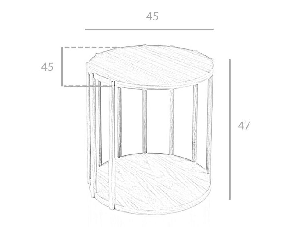 Tables basses - Table d'angle ronde en noyer - ANGEL CERDÁ