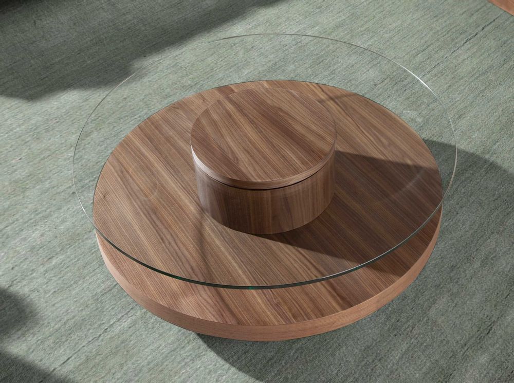 Coffee tables - Walnut round coffee table - ANGEL CERDÁ
