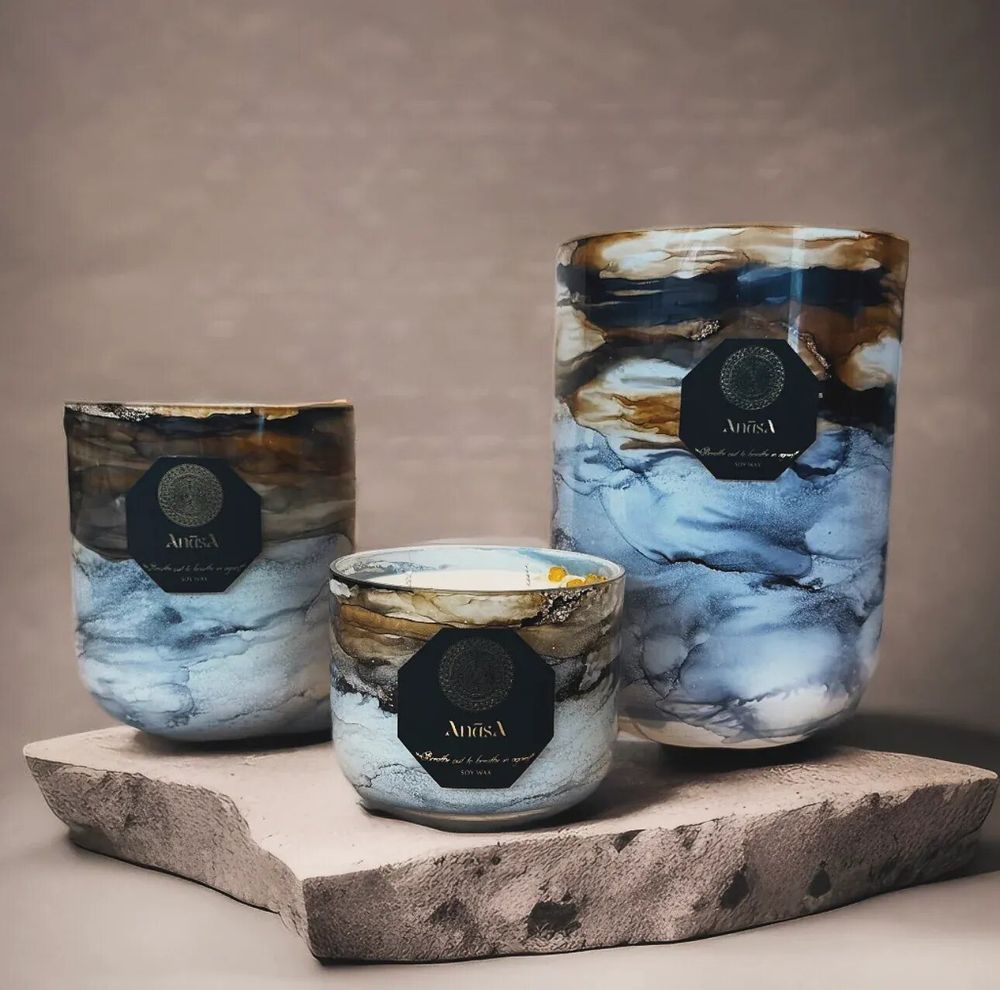 Outdoor decorative accessories - Handcrafted Luxury Soy Wax Candle - Elysium Bliss - ANĀSA COLLECTION