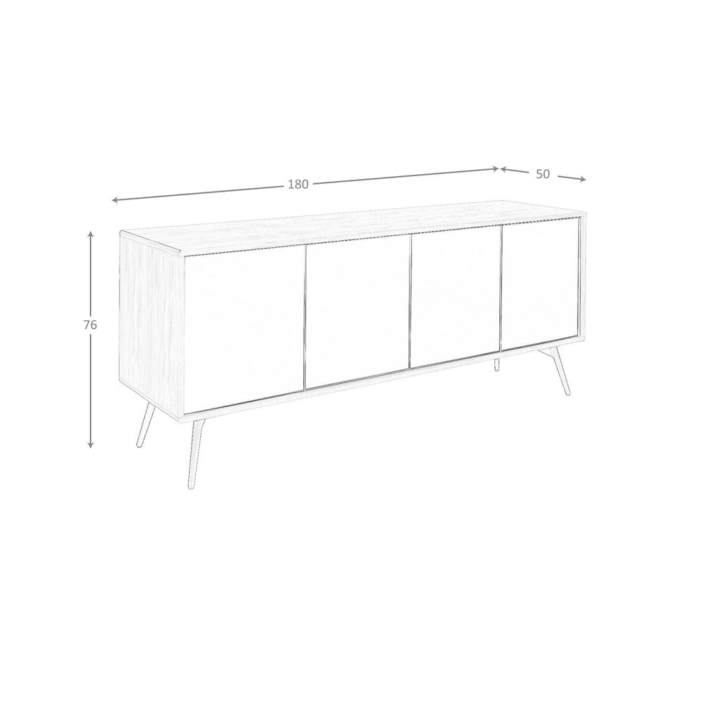 Mobilier et rangements pour bureau - Buffet en noyer avec portes miroir en verre noir - ANGEL CERDÁ