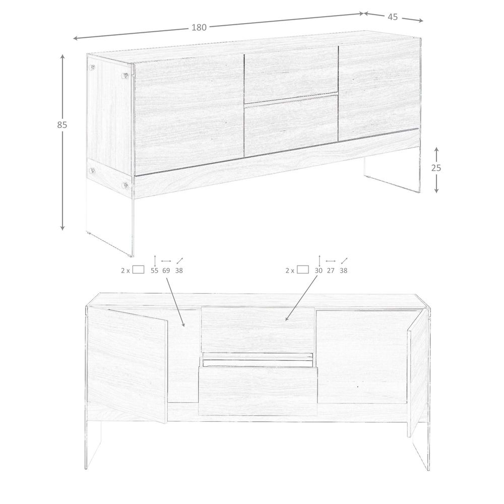 Sideboards - White sideboard glass - ANGEL CERDÁ
