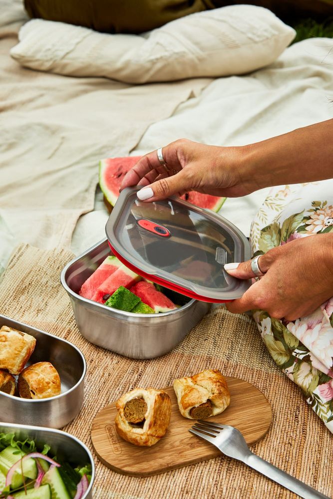 Boîtes de conservation - Boîtes alimentaires multifonctions-Passe au micro-ondes, rectangulaire - BLACK+BLUM EUROPE