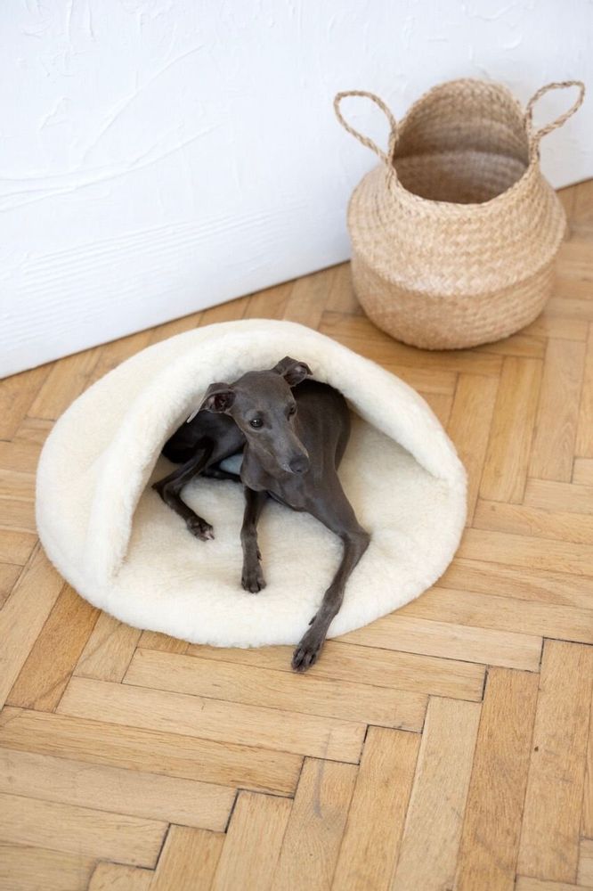 Beds - Natural Wool Pet Cave - White - MELLOW CONCEPT STORE