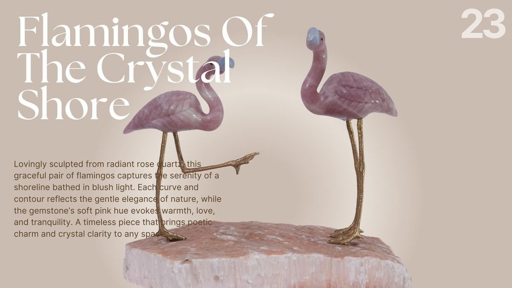 Sculptures, statuettes and miniatures - Flamingos of the Crystal Shore - PRESTONEX DESIGN PVT LTD