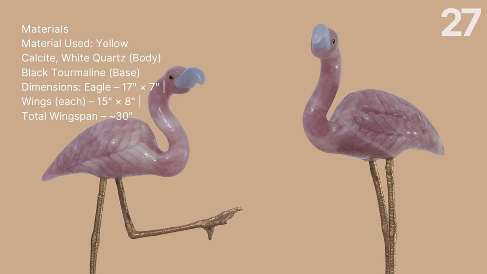 Sculptures, statuettes and miniatures - Flamingos of the Crystal Shore - PRESTONEX DESIGN PVT LTD