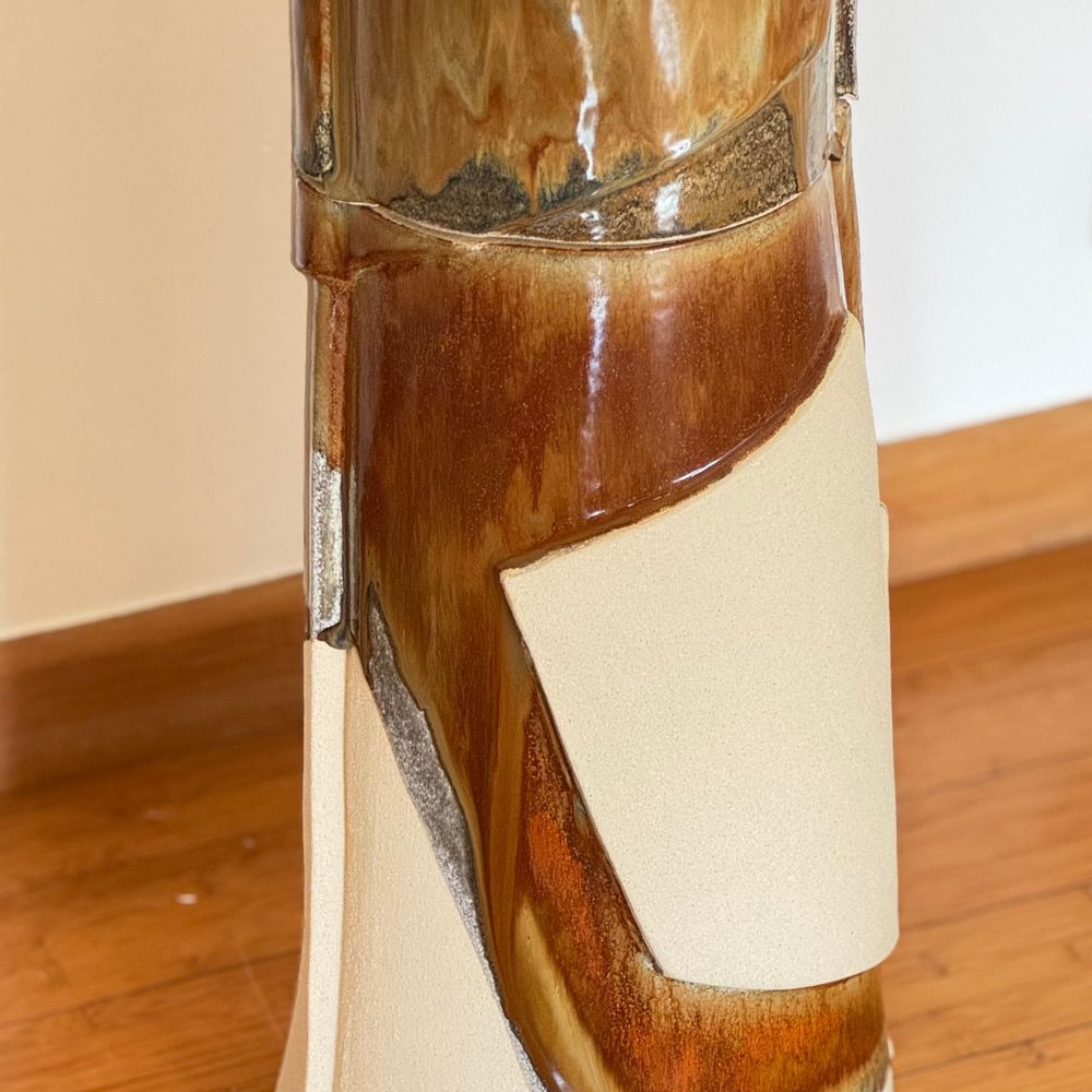 Ceramic - Obelisk totem floor lamp - FUOCO collection - DI VINCENZO POUJOULA