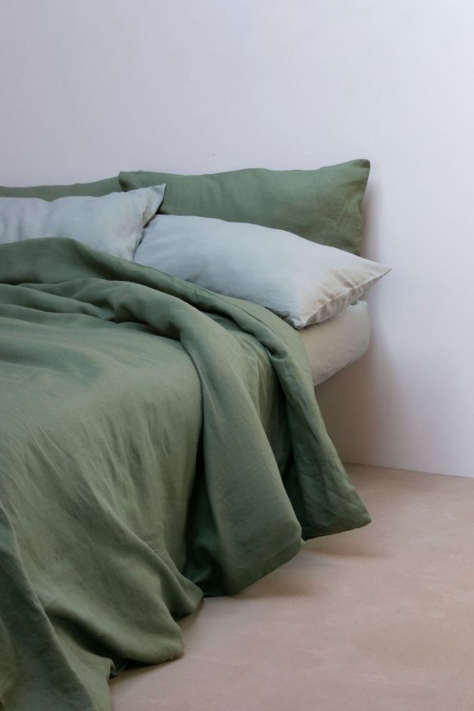 Bed linens - TRIVIA SET - Pure washed linen flat sheet with 2 pillowcases - NORA V