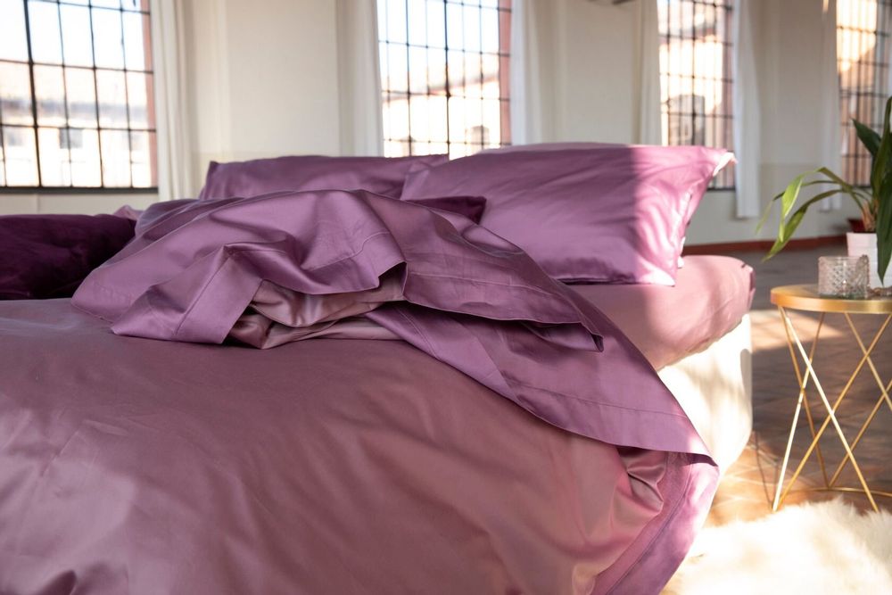 Linge de lit - ENSEMBLE POMONA – Drap plat et 2 taies d’oreiller en satin de coton - NORA V