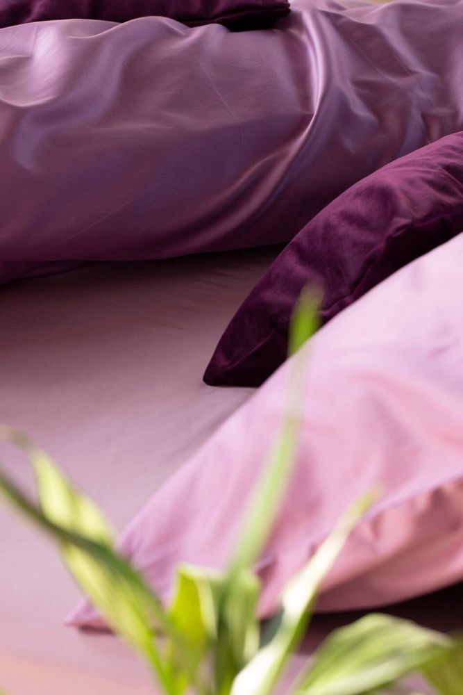 Linge de lit - ENSEMBLE POMONA – Drap plat et 2 taies d’oreiller en satin de coton - NORA V