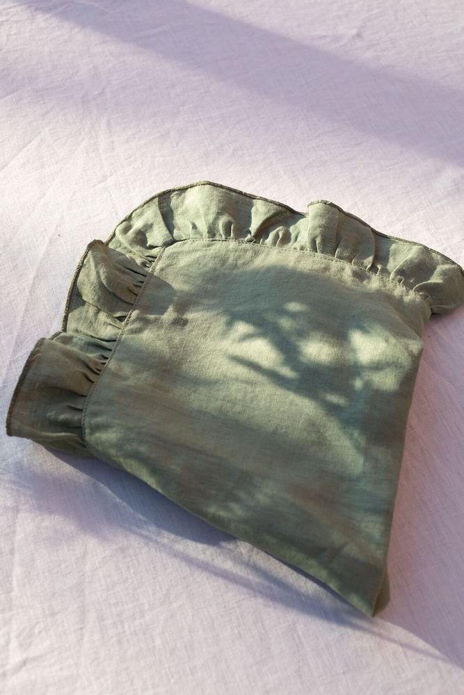 Table linen - ARTEMIDE — 2 pure linen napkins with ruffle - NORA V