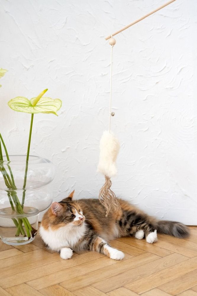 Decorative objects - Natural Sheepskin Cat Toy: Fish - MELLOW CONCEPT STORE