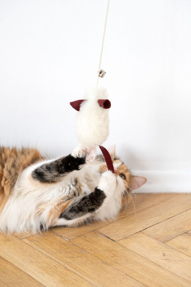Objets de décoration - Jouet pour Chat en Laine Naturelle : Souris - MELLOW CONCEPT STORE