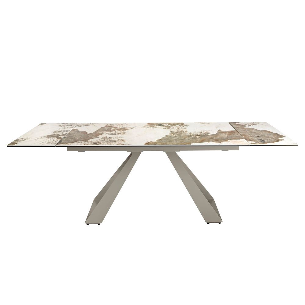 Dining Tables - Rectangular porcelain marble and steel extending dining table - ANGEL CERDÁ