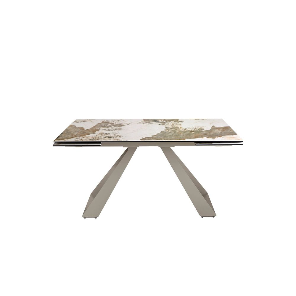 Dining Tables - Rectangular porcelain marble and steel extending dining table - ANGEL CERDÁ