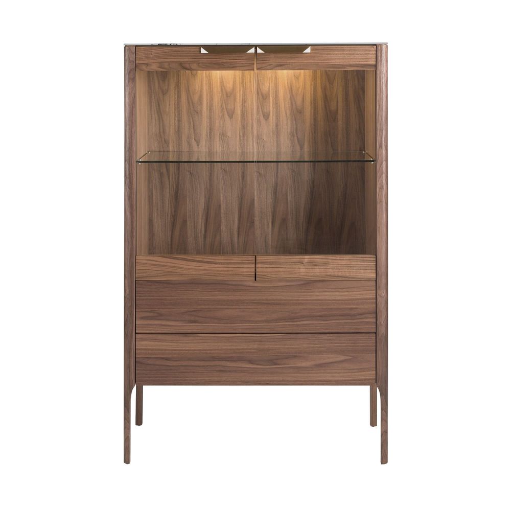 Buffets - Vitrine en noyer et marbre fibre de verre - ANGEL CERDÁ