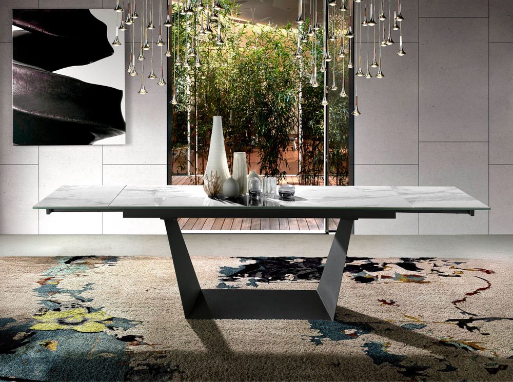 Tables Salle à Manger - Table à manger extensible en marbre blanc - ANGEL CERDÁ