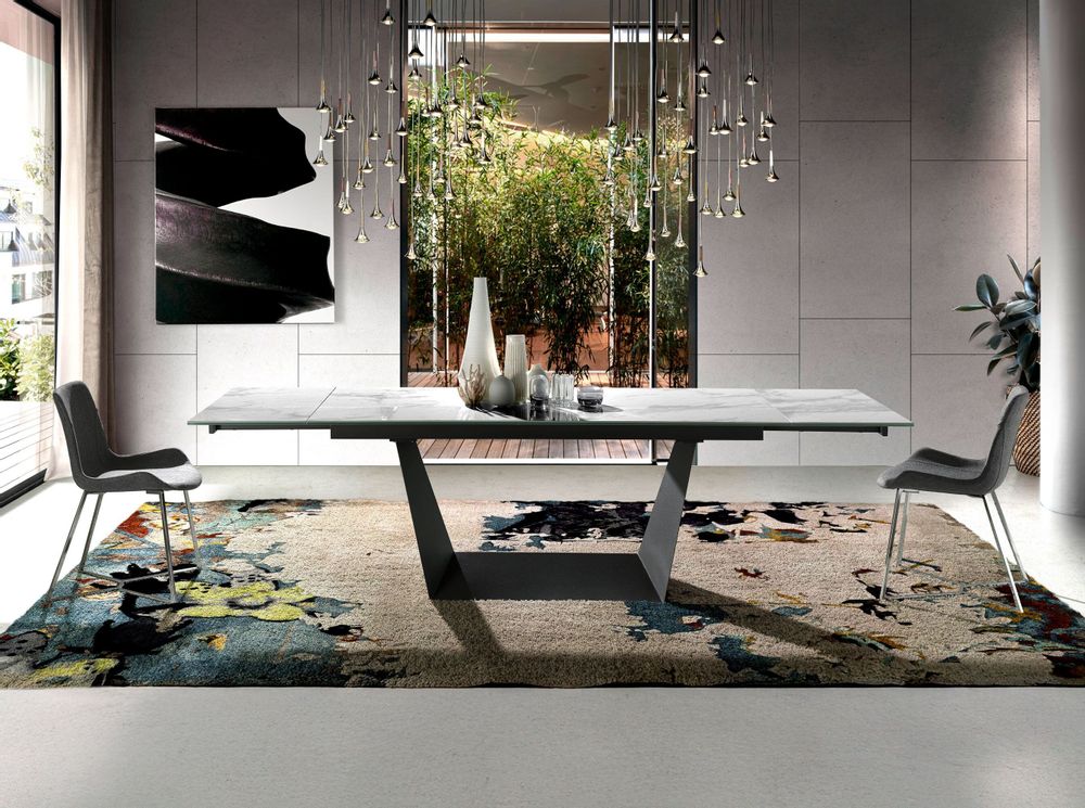 Tables Salle à Manger - Table à manger extensible en marbre blanc - ANGEL CERDÁ