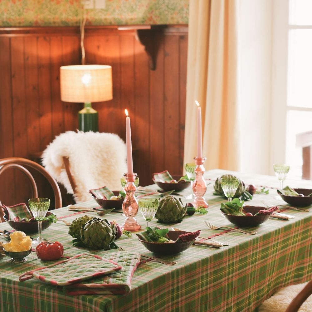 Linge de table textile - Tablecloth Potter Green - MAISON DÎNETTE