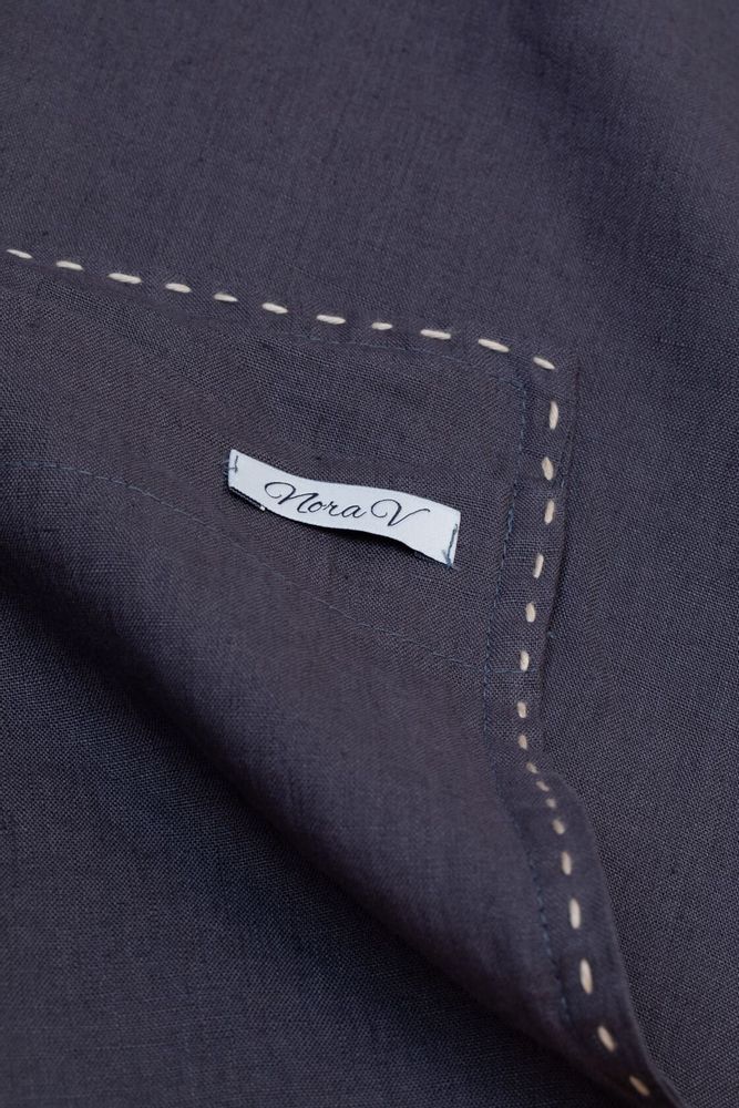 Linge de lit - ENSEMBLE VENERE – Ensemble de lit en pur lin lavé brodé à la main - NORA V