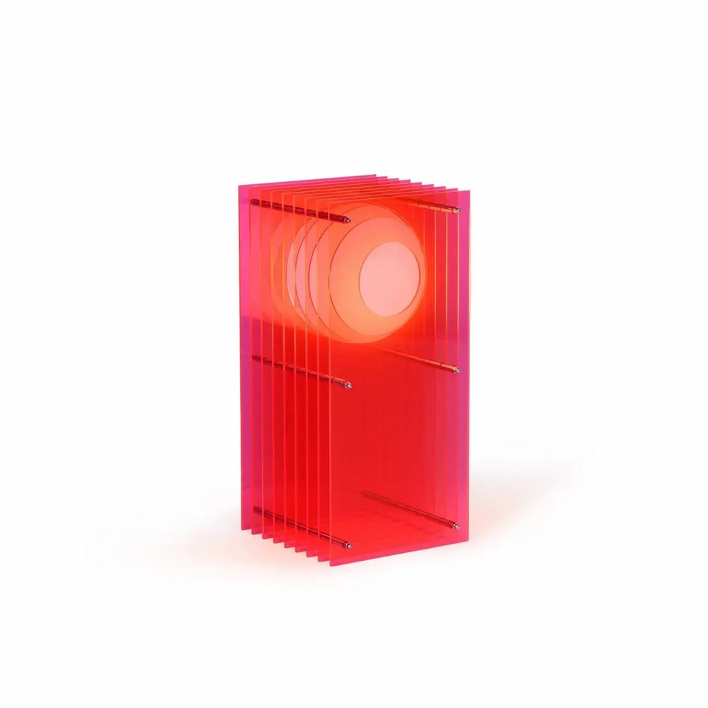 Lampes de bureau  - Lampe LOP petit rectangle en acrylique rose électrique - BANG
