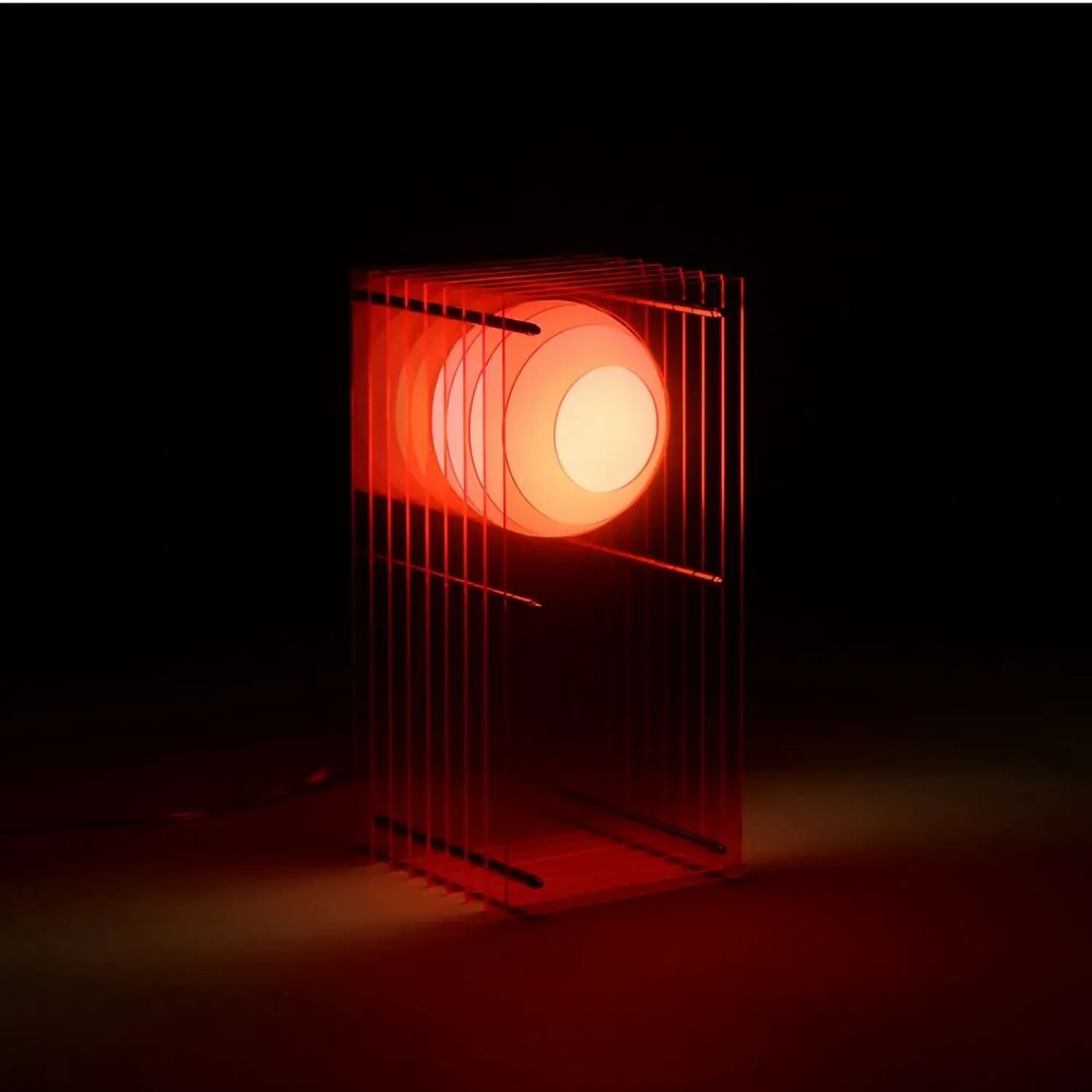 Lampes de bureau  - Lampe LOP petit rectangle en acrylique rose électrique - BANG