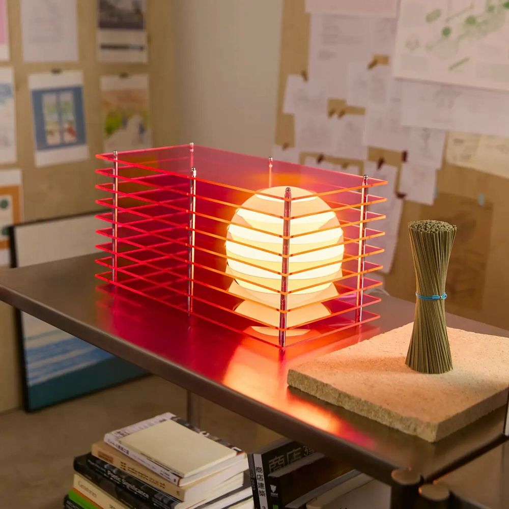 Lampes de bureau  - Lampe LOP petit rectangle en acrylique rose électrique - BANG