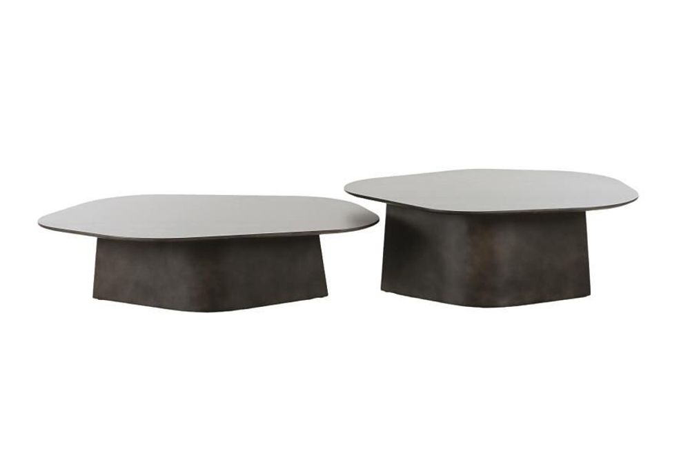 Coffee tables - S/2 TABLES ASS. 'NAMUR' BROWN/BLACK - FANCY