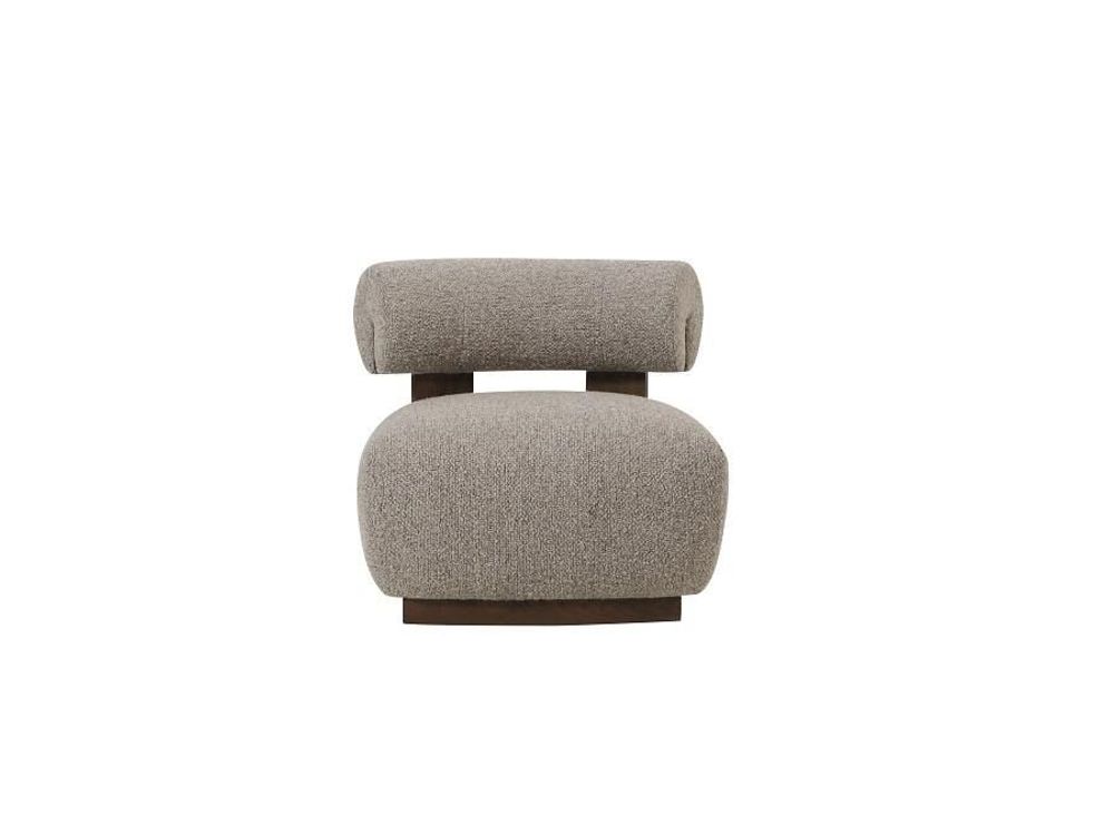 Armchairs - FAUTEUIL 'MADRID' TISSU BOUCLÉ BEIGE/BRUN - FANCY