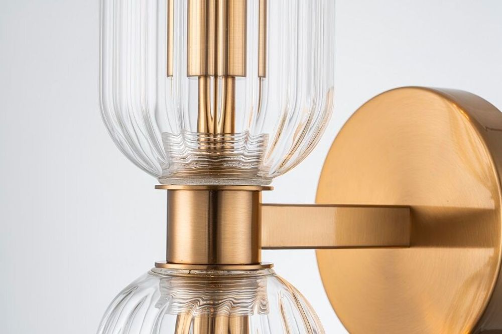 Wall lamps - METAL GOLD+GLASS WALL LIGHT 'ATLANTA' - FANCY