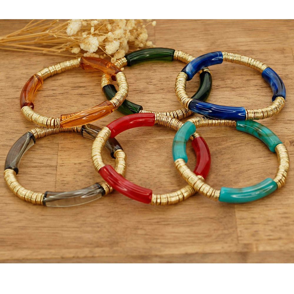 Jewelry - Steel and Turquoise Multirow Bracelet - MERVEILLES DU MONDE BIJOUX