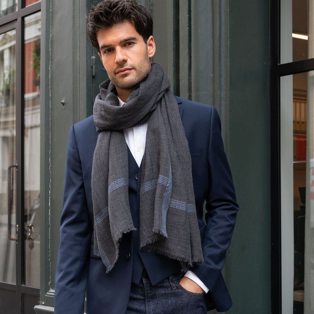 Foulards et écharpes - Écharpe homme gris INIS MOR - AV08 PARIS