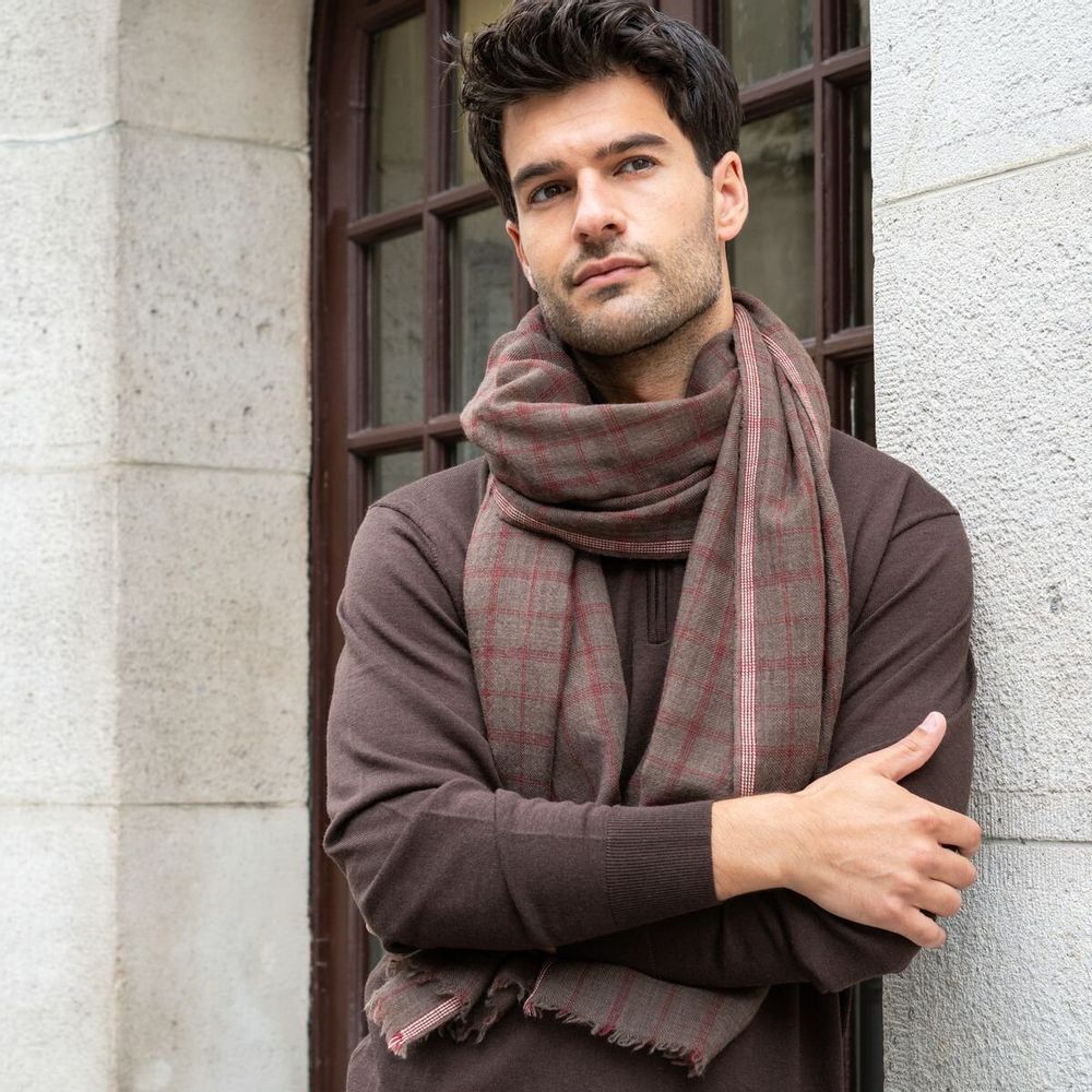 Foulards et écharpes - Echarpe homme marron ALTYN EMEL - AV08 PARIS