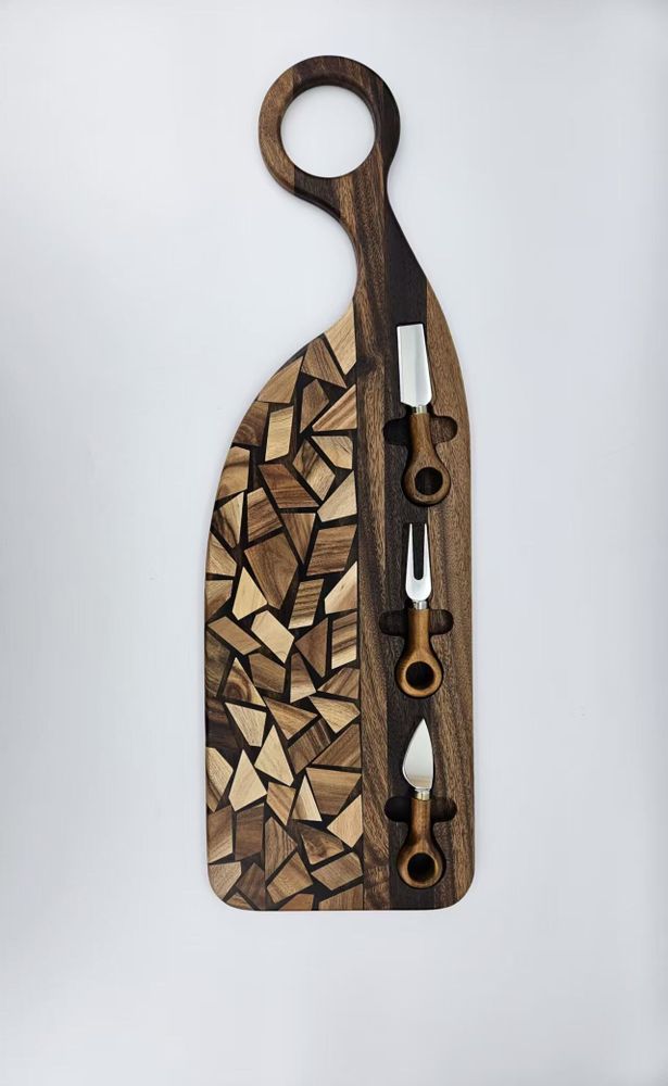 Everyday plates - Wild Grain Charcuterie Board with Cheese Knives - SINOWAY MANUFACTURE LIMITED
