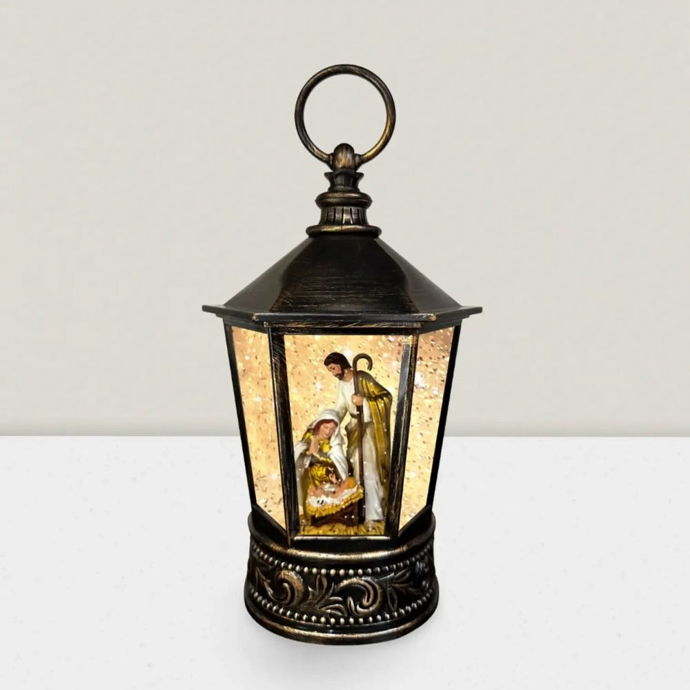 Nativity scenes and santons - LED Nativity Lantern – Holy Family with Glitter & Warm Light - BLUE STAR B.V.