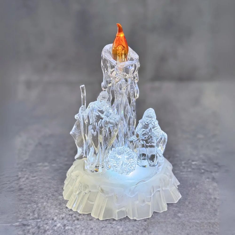 Nativity scenes and santons - Crystal-Style LED Nativity with Candle Light - BLUE STAR B.V.