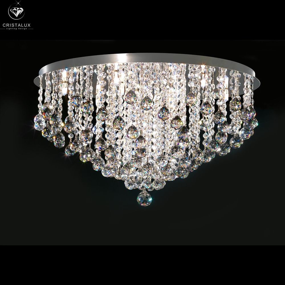 Plafonniers - Lustre Plafonnier Cristal Ronde 707 - CRISTALUX LIGHTING DESIGN