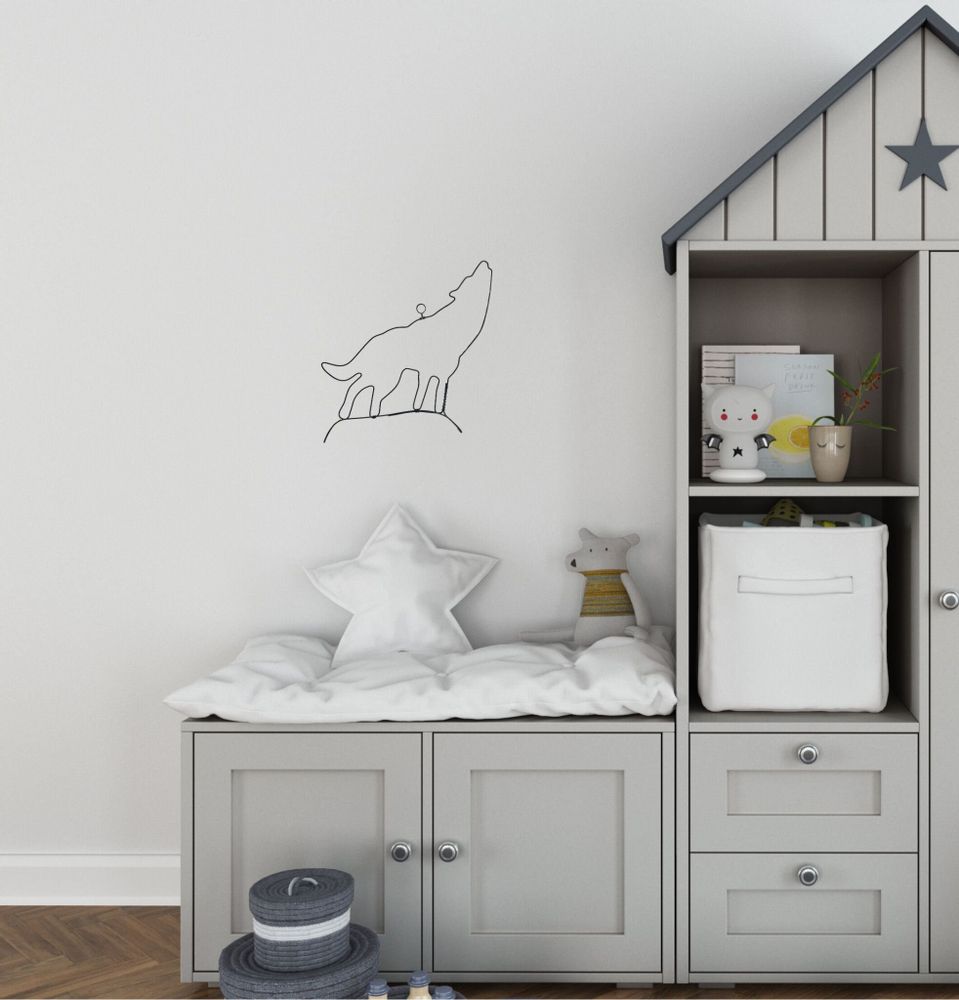 Other wall decoration - Wire Wall Decoration\" Wolf Silhouette\ "” - to pin - BIJOUX DE MUR
