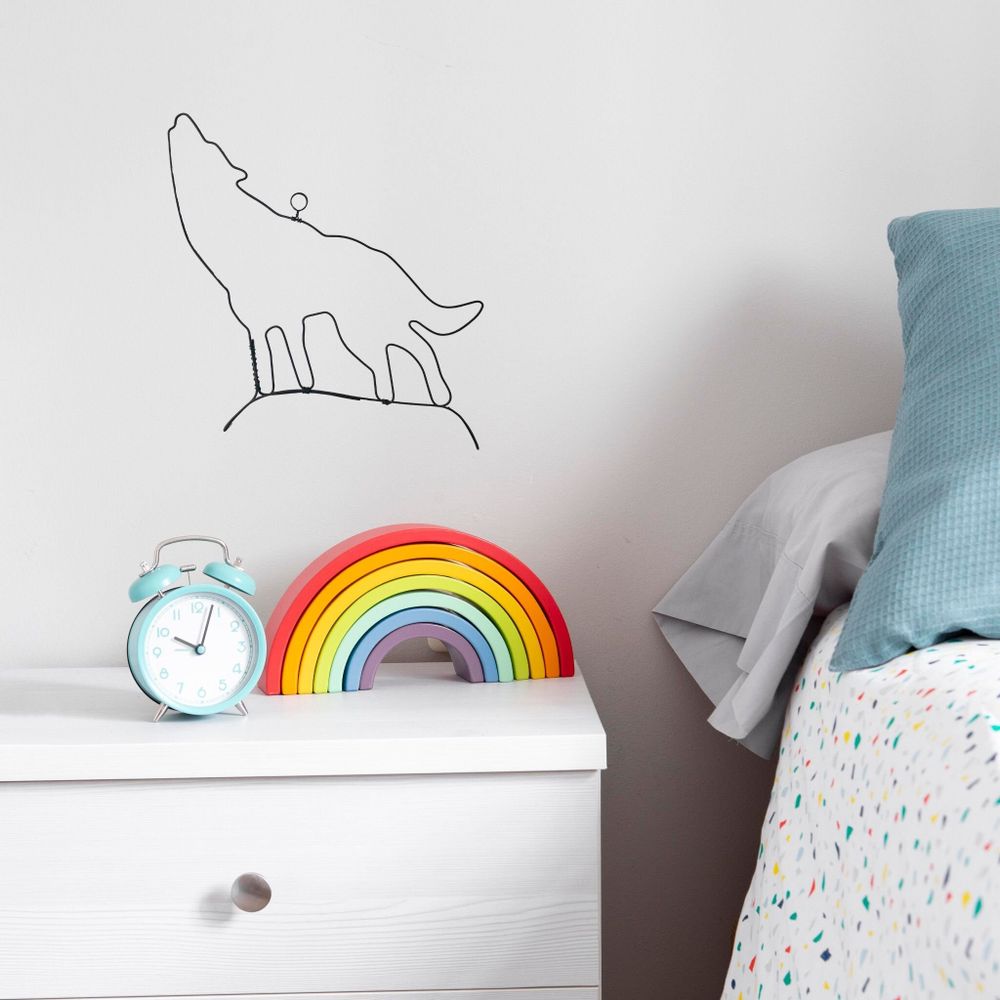 Other wall decoration - Wire Wall Decoration\" Wolf Silhouette\ "” - to pin - BIJOUX DE MUR