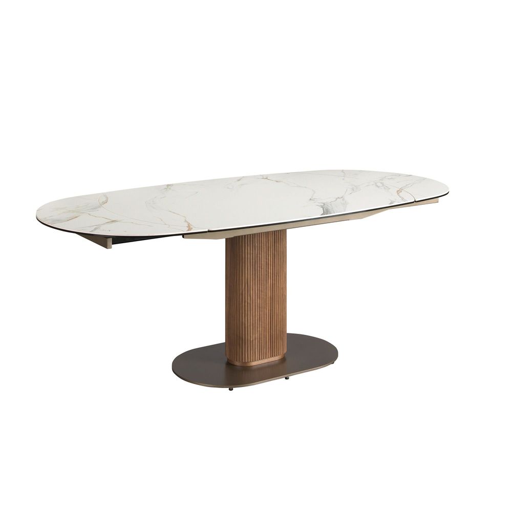 Dining Tables - Oval extending dining table with porcelain marble - ANGEL CERDÁ