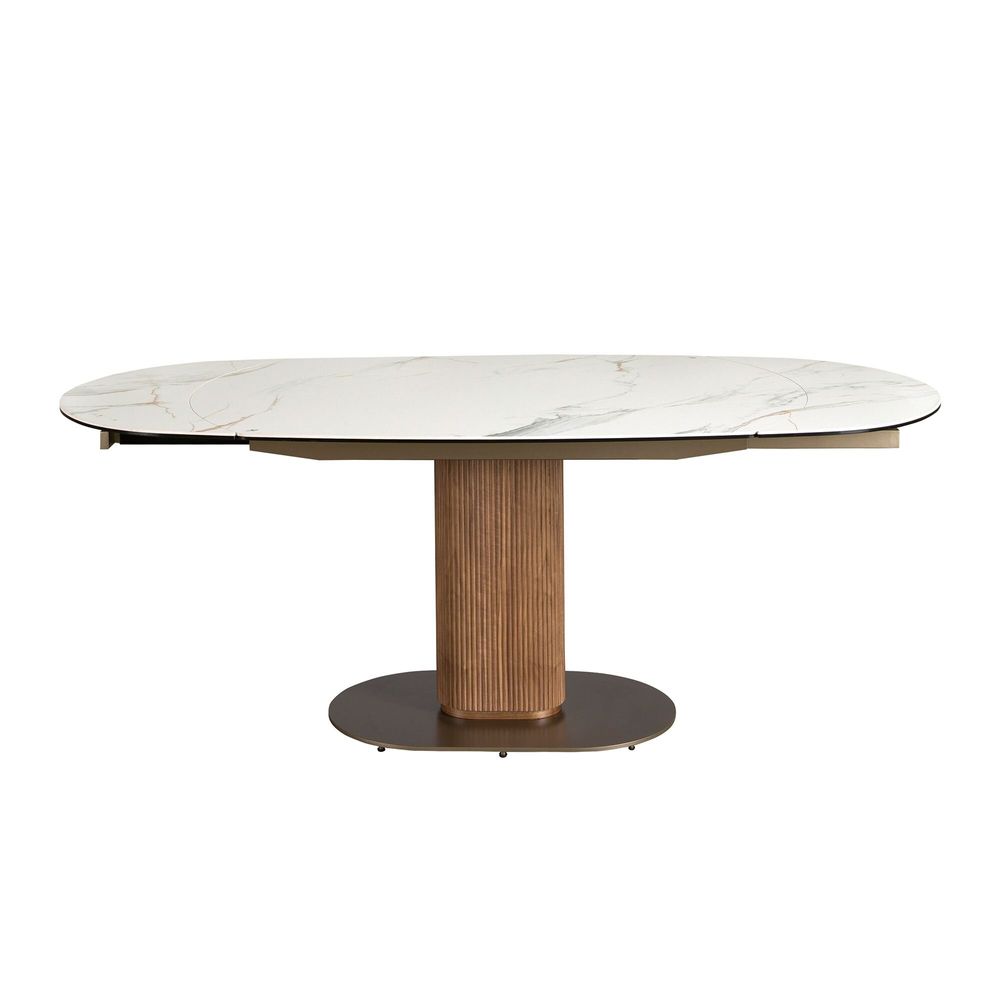 Dining Tables - Oval extending dining table with porcelain marble - ANGEL CERDÁ