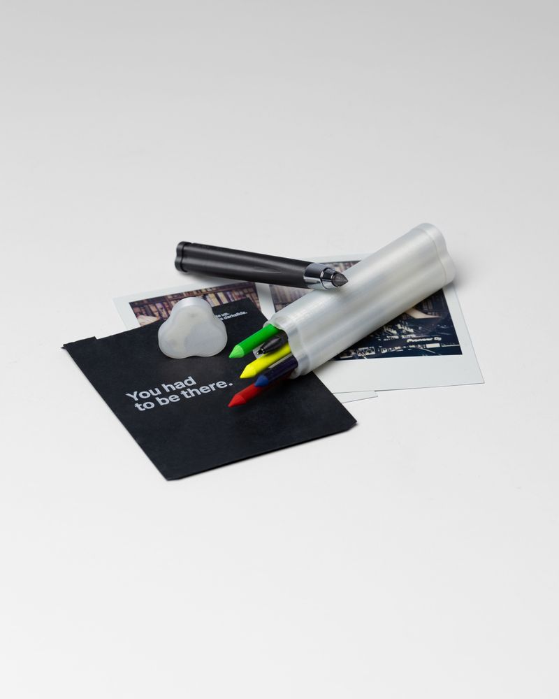 Stationery - Portable all-in-one case TRILObyME with refills (Blue, Pink, White) - EGOUNDESIGN